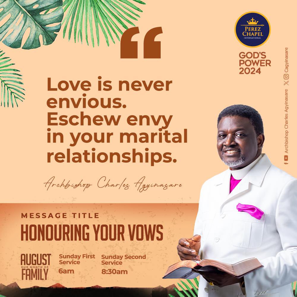 Cagyinasare's tweet photo. True honor is found in keeping your word, even when it costs you. Let’s be faithful in honoring our vows.
I can’t wait to share more insights from the unadulterated word of God this Sunday.
See you soon.
#PerezDome
#MonthOfFamily https://t.co/hMysFuJj1O