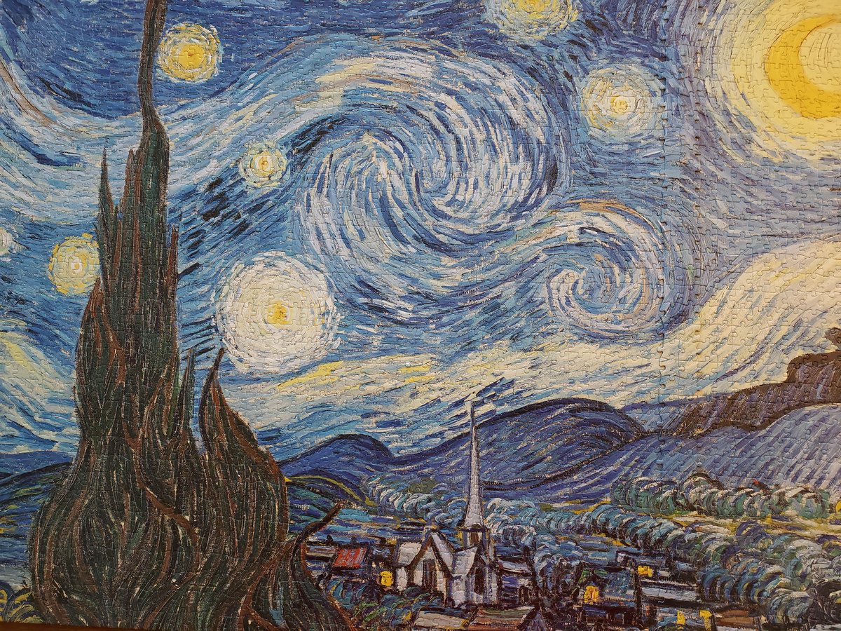 I despaired of ever finishing this jigsaw puzzle, but I stuck with it, &amp; after almost 3 months, I put in the last piece this morning. Don't work on a puzzle for much time each day. Too many other projects, so hard ones take a LONG time! Definitely the hardest one I've ever done!