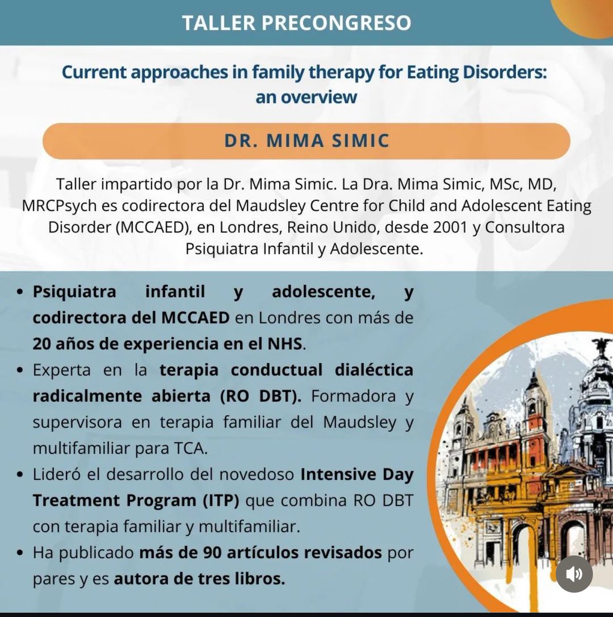 Magnífica oportunidad de formación en terapia basada en familia (FBT) para trastornos de alimentación. Recomendada en Guías Clínicas para tratamiento de anorexia nerviosa del adolescente. Madrid. #TCA #FBT #psicoterapia #Anorexianerviosa
