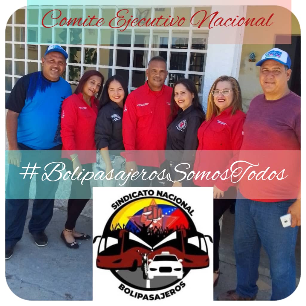 Comité Ejecutivo del Sindicato Nacional Bolivariano de Transporte BOLIPASAJEROS
#Bolipasajeros
#FuriaBolivariana
#TriunfoLaPaz
#ZulayManzanoPresidenteEncargadaBolipasajeros