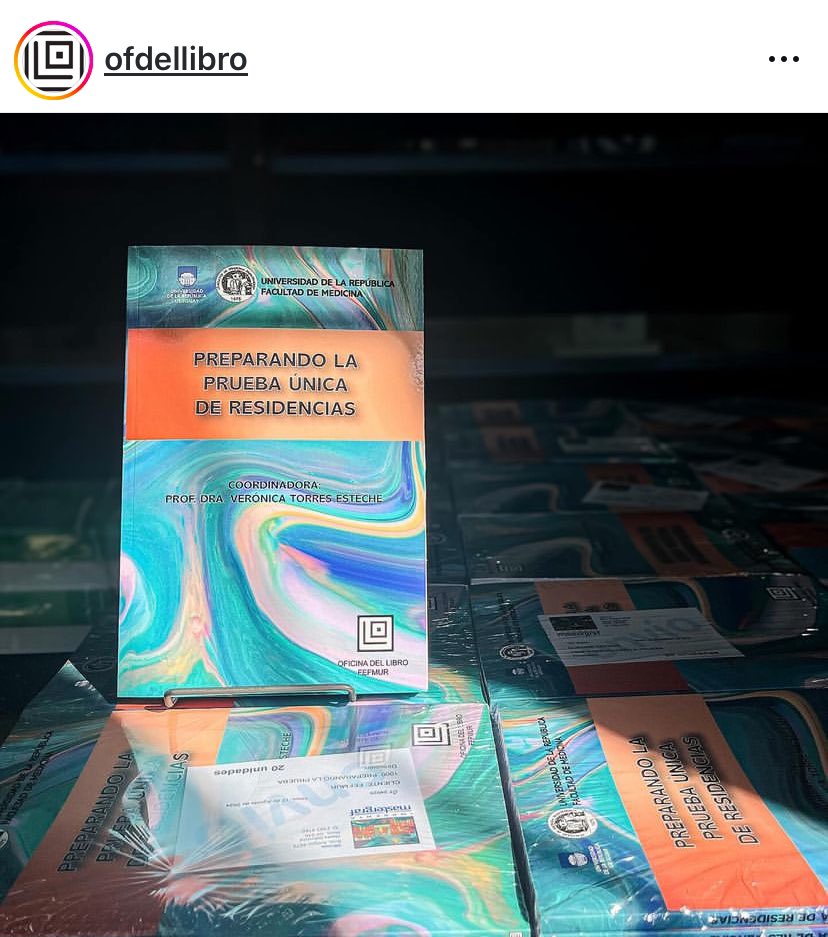 Salió y se puso a la venta! 📚 Preparando la Prueba Unica de Residencias. Consejo y pedido 🙏🏻: compralo, no lo copies o escanees. Está a precio accesible y es una forma de que todos (autores y lectores) colaboremos con la Oficina del Libro. <a href="/fmedoficial/">fmedoficial</a> <a href="/hcmquintela/">Hospital de Clínicas Dr. Manuel Quintela</a> <a href="/MedInternaHC/">Medicina Interna Universitaria - HC</a>