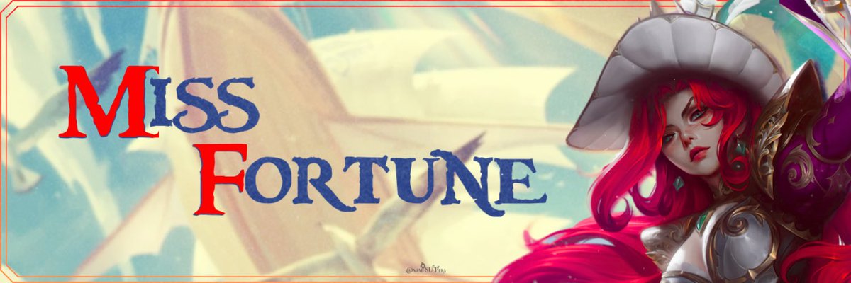 designSUPera's tweet photo. Miss Fortune Rainha de Batalha 🏴‍☠️
•
• Header.
• Livre para uso, deem creditos.
• Comissões Abertas, infos no fixado!🩷

• ❤️+🔁 ajudam na divulgação da minha arte🩷

#leagueofart #MissFortune #artoflegends #LeagueOfLegends https://t.co/vUjC5kNbWH