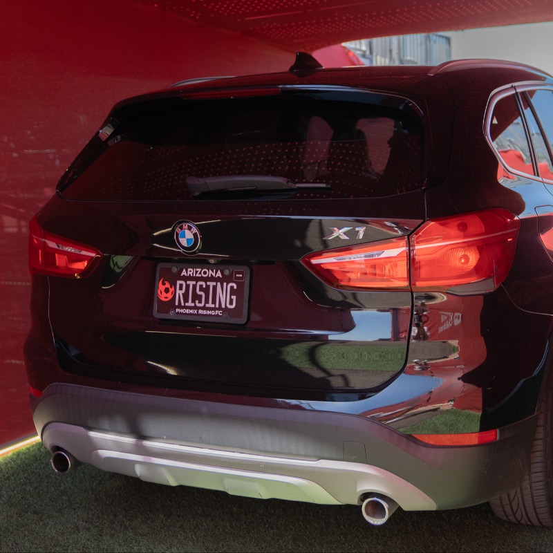 PHXRisingFC's tweet photo. The wait is over, your car can rep Phoenix Rising too! 

Order your Phoenix Rising specialty license plate today and support youth soccer in the Valley. 

#TodosRojos | @ArizonaDOT