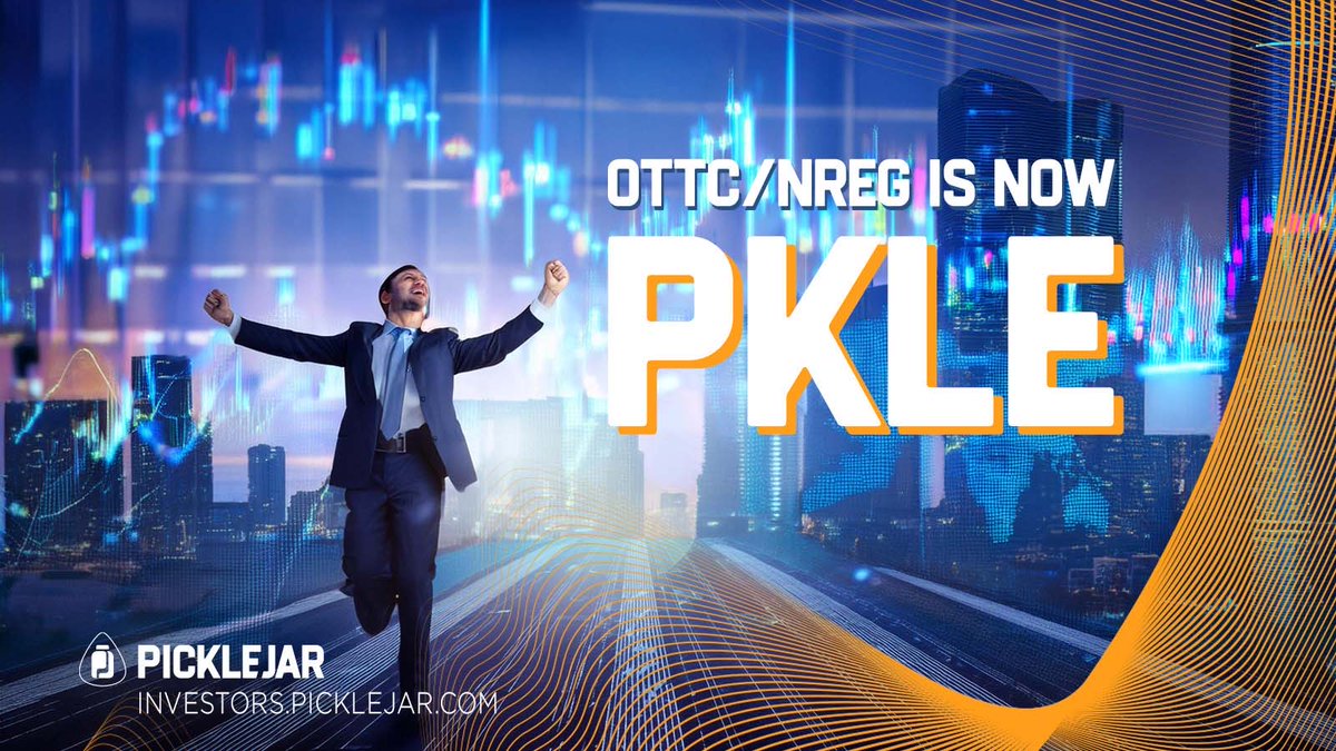 Big news! PickleJar announces ticker change to $PKLE. 
For more information, visit investors.PickleJar.com