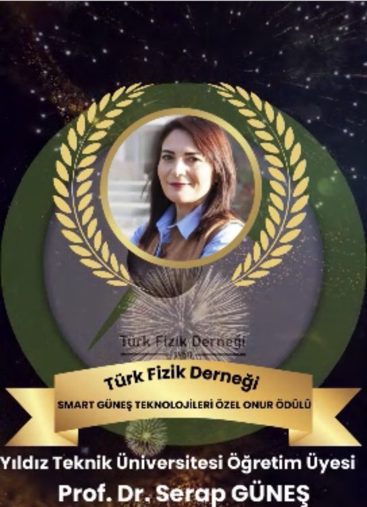 Bilimsel olarak doğduğum topraklara,Viyana’ya iner inmez bu haber geldi. Beni bu ödüle aday gösteren Türk Fizik Derneği Başkanı Sayın Prof. Dr. Baki AKKUŞ’a, beni bu ödüle layık gören Smart Güneş Teknolojileri Yönetim Kurulu Başkanı Sayın Halil DEMİRDAĞ ve herkese teşekkür ederim