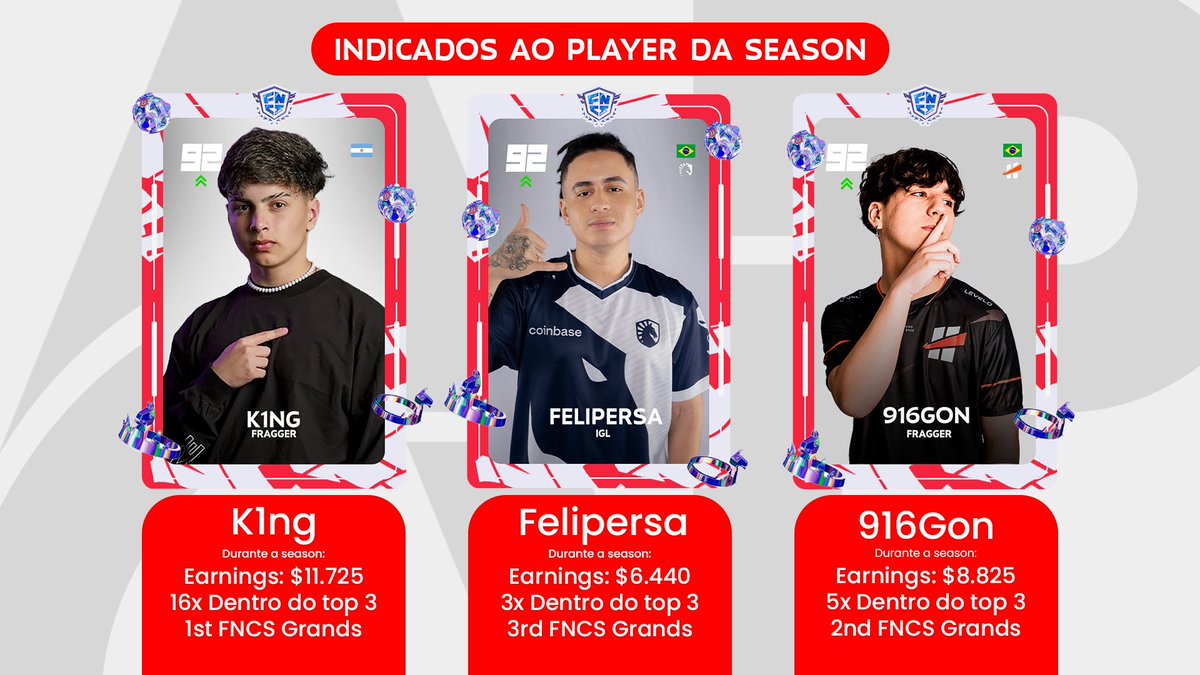 Esperamos até o último dia de season para ver quem foi o player mais consistente e com mais resultados ao longo da temporada!