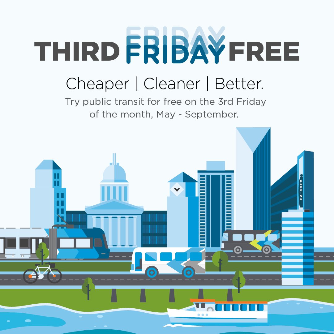OKCStreetcar's tweet photo. 🆓 Get onboard with EMBARK’s #ThirdFridayFree Days! 🆓
All transit services including Streetcar, @EMBARKok @RAPIDbrt, @SpokiesOKC, and @OKRiverCruises will be FREE to ride every #3FF during ozone months from May–Sept.
If you need an excuse to #TryTransit, here's your sign! 🚏 https://t.co/xZf1hW0DNF