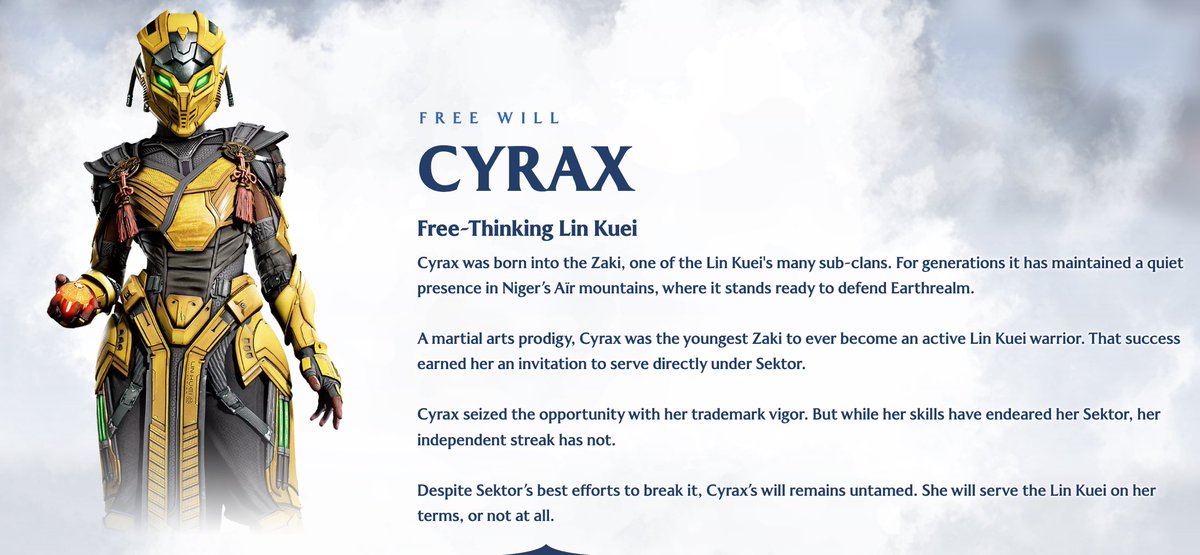 iScreamFGC's tweet photo. Cyrax Official Bio

#MK1 #MortalKombat1 https://t.co/5hUa7QRjlw
