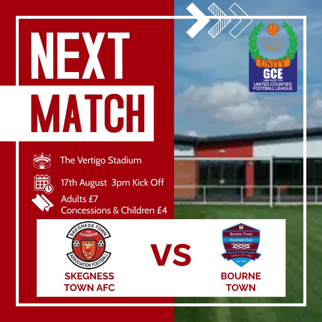 Saturday plans? Well they just got better!

The Lilywhites take on <a href="/BourneTownFC/">Bourne Town FC</a> in a UCL clash after a successful week!

After 2 wins this week the lads look to make it a trifecta at The Vertigo in what looks to be set up for a good battle with Bourne!

This is not one to be