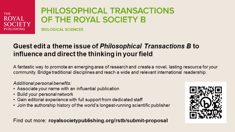 Thiago Gonçalves-Souza (@thiagotoyoyo) on Twitter photo As an Editorial Board member of <a href="/RSocPublishing/">Royal Society Publishing</a>'s #PhilTransB, I highly recommend this opportunity to propose a theme issue! If you have innovative ideas or want to discuss potential topics, please reach out to me. As an Editorial Board member of <a href="/RSocPublishing/">Royal Society Publishing</a>'s #PhilTransB, I highly recommend this opportunity to propose a theme issue! If you have innovative ideas or want to discuss potential topics, please reach out to me.