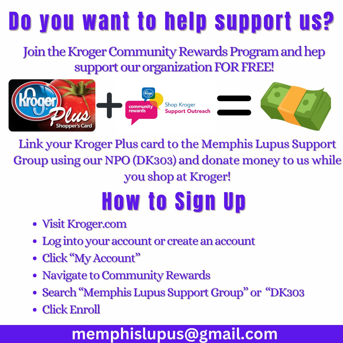 MemphisLupus's tweet photo. Support our cause by simply grocery shopping 🛍️ 

#memphislupus #lupus #kroger https://t.co/pqErVMArpW