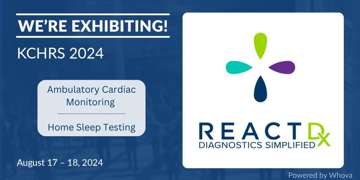 Join us at KCHRS this weekend!

Stop by to explore our comprehensive End-to-End solutions for Cardiac Monitoring, Home Sleep Testing, and Sleep Therapy.

#ReactDx #CardiacMonitoring #HomeSleepTesting #KCHRS2024