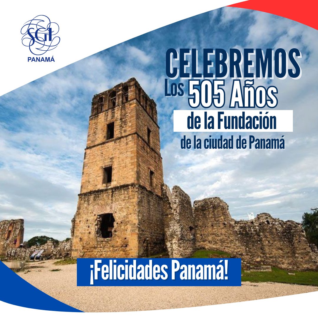 ¡Nos unimos a la celebración de los #505años de fundación de la ciudad de Panamá "La Vieja" declarada patrimonio de la humanidad por la UNESCO. #PanamáLaVieja #PanamáViejo