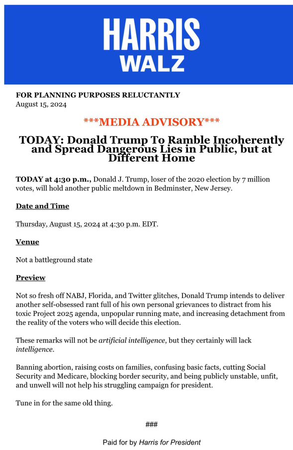 7Veritas4's tweet image. To the person in charge of Harris/Walz comms:

I owe you a drink.