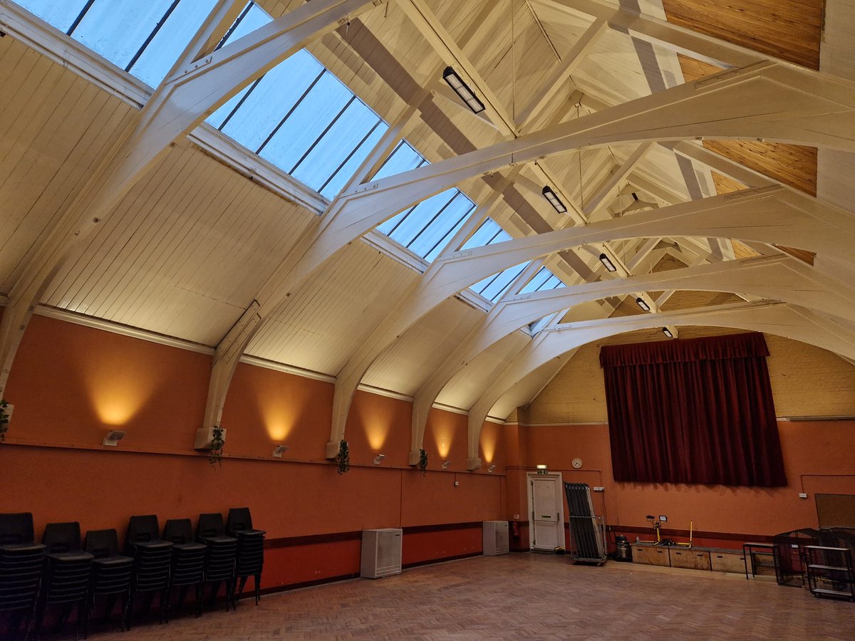 aldhelm_s's tweet photo. Cleaner and brighter - there is still a lot to do but our church hall is already looking so much smarter with its new lighting. https://t.co/RnQdnXIC9j