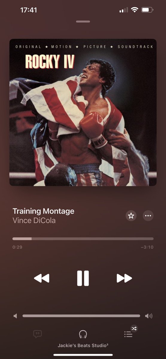 JacksCoathup's tweet photo. Bit of Rocky IV sound track on the headphones whilst running on the treadmill #gettingfit #motivation https://t.co/dJUXDQ9Pxv
