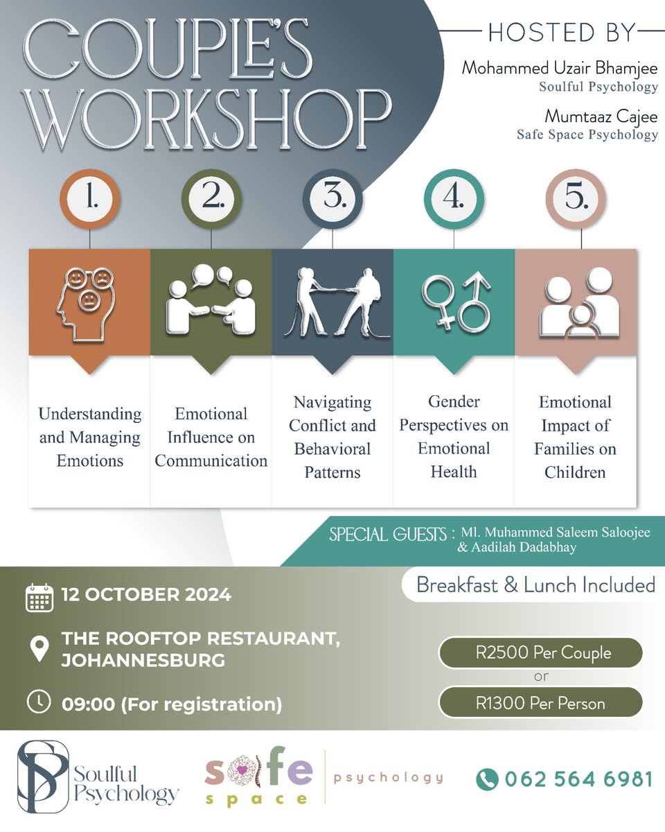 Plugging you with a fantastic workshop hosted by psychologists.
Ideal for couples and singles. 
Looking forward to seeing you there!!!