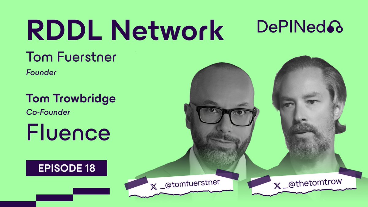 DEPIN DAY & DEPINED PODCAST (@depinday) on Twitter photo Better data for a greener future ๐
From tokenizing energy to rewarding communities, <a href="/tomfuerstner/">Tom Fuerstner</a> shares how <a href="/RDDLNetwork/">RDDL Network</a> is leading a decentralized green revolution.
Tune in to episode 18 of #DePINed to explore how the most inclusive renewable energyย DePINย protocol is Better data for a greener future ๐
From tokenizing energy to rewarding communities, <a href="/tomfuerstner/">Tom Fuerstner</a> shares how <a href="/RDDLNetwork/">RDDL Network</a> is leading a decentralized green revolution.
Tune in to episode 18 of #DePINed to explore how the most inclusive renewable energyย DePINย protocol is