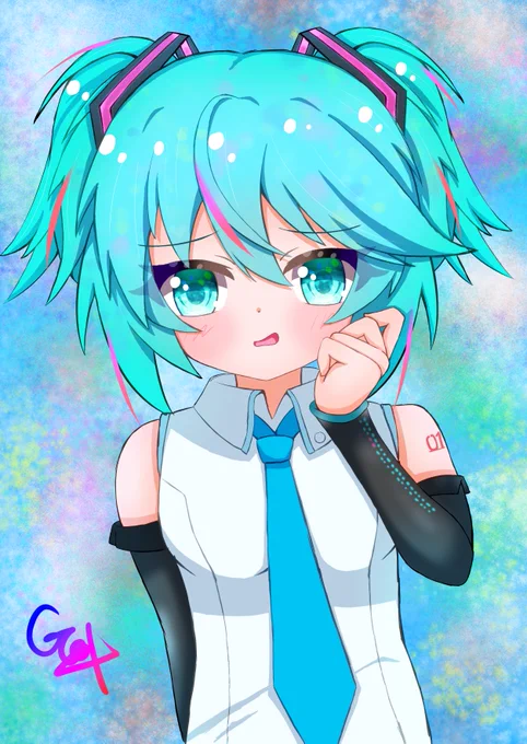投稿し直しショートのツーサイドアップミクちゃん! 