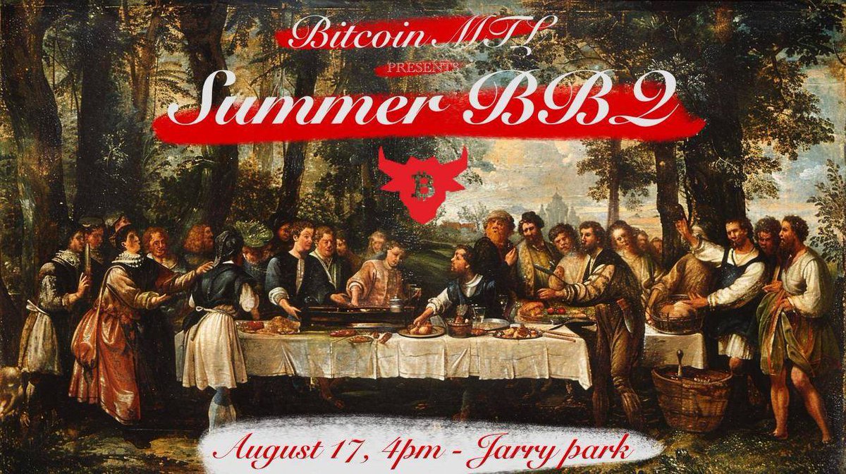gustavojfe's tweet photo. I’m hosting a final bitcoin meetup in Montreal this summer with the @BullBitcoin_ team. 

August 17th 4PM at Jarry Park

Bring your own meat and drinks, a BBQ will be provided.

Get ready to party.🥳

RSVP: https://t.co/TQpmHbbYVP https://t.co/5kGciyVAky