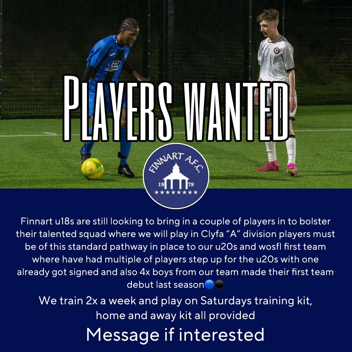 Still looking to add players to our talented squad for 24/25 message if interested 🔵⚫️ rts would be appreciated