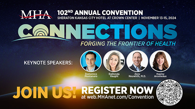 ✨Register today for MHA's 102nd Annual Convention!✨

📆 November 13-15, 2024

📌Sheraton Kansas City Hotel at Crown Center

Register Today: cvent.me/NEGgLW?RefId=X