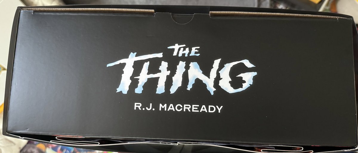 CultureTheKidd's tweet photo. Holy shit!

Look what showed up today!

Mondo: Sixth Scale MacReady: Timed Edition

From my favorite film to the toy shelf. 

This fucking box though 😍😍😍 It’s a pop out! This is the sliced bread of collector boxes.

@MondoNews you magnificent bastards 🥲

#Mondo #TheThing https://t.co/l8kGfeAElo