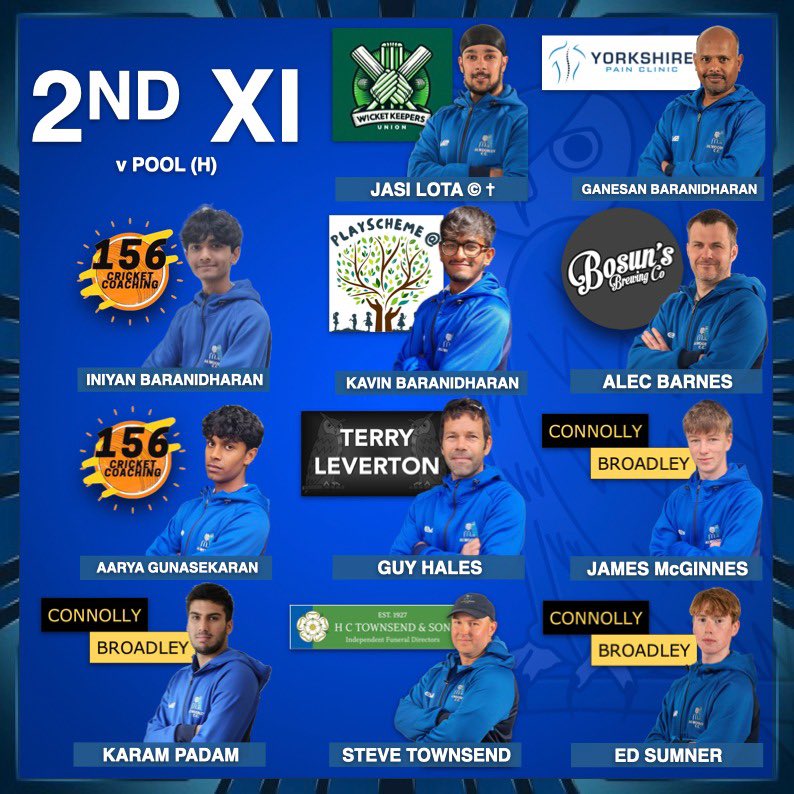 Alwoodley CC (@alwoodleycc) on Twitter photo TEAM SELECTION
Saturday
1st XI
๐ Horsforth CC
๐๏ธ Horsforth CC (LS18 5SB)
๐ 1st XI Division 2
๐ 12.30pm
2nd XI
๐ <a href="/PoolCricketClub/">Pool Cricket Club</a>
๐๏ธ Crag Lane
๐ 2nd XI Division 2
๐ 12.30pm
#uptheowls TEAM SELECTION
Saturday
1st XI
๐ Horsforth CC
๐๏ธ Horsforth CC (LS18 5SB)
๐ 1st XI Division 2
๐ 12.30pm
2nd XI
๐ <a href="/PoolCricketClub/">Pool Cricket Club</a>
๐๏ธ Crag Lane
๐ 2nd XI Division 2
๐ 12.30pm
#uptheowls