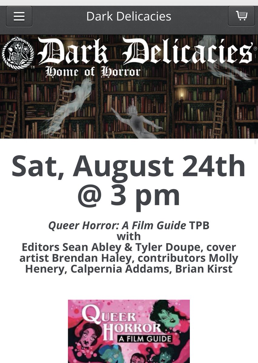 Hey, LA pals. Doing a signing at Dark Delicacies on the 24th. Would be so stoked to see you there!