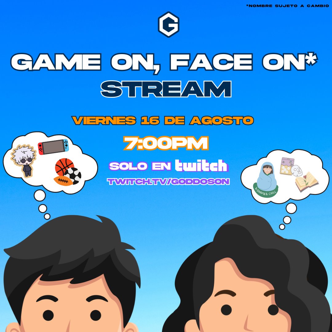 🚨MAÑANA🚨

@ 12:00pm- Aprendiendo japonés juntos en mi canal de Discord.
@ 7:00pm- Mi esposa y yo estaremos haciendo un stream donde hacemos lo que cada uno quiere hacer a la misma vez 👀

No se lo pierdan! Nos vemos mañana🫡