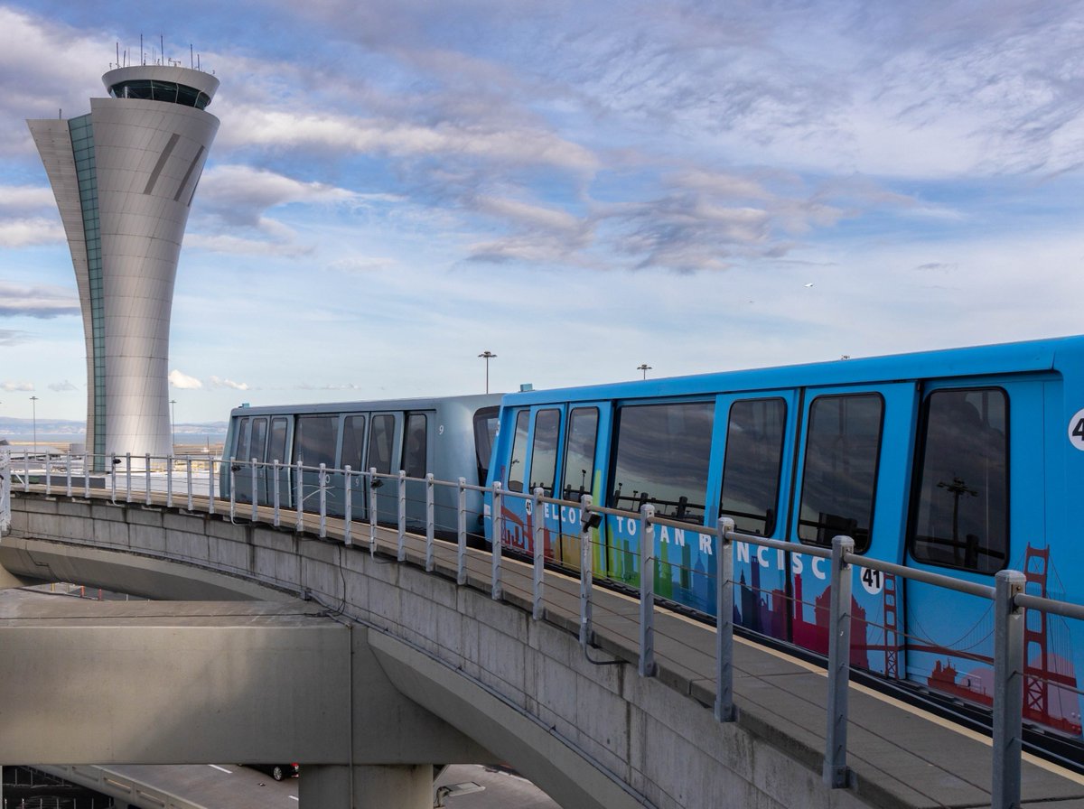 flySFO's tweet photo. #SFOAlert: Partial overnight AirTrain Red Line closure begins tonight from 10PM to 6AM the following morning. Free shuttles replace trains; please allow extra time traveling on AirTrain. https://t.co/1DnJzouETb https://t.co/Lo4yUI9ZF6