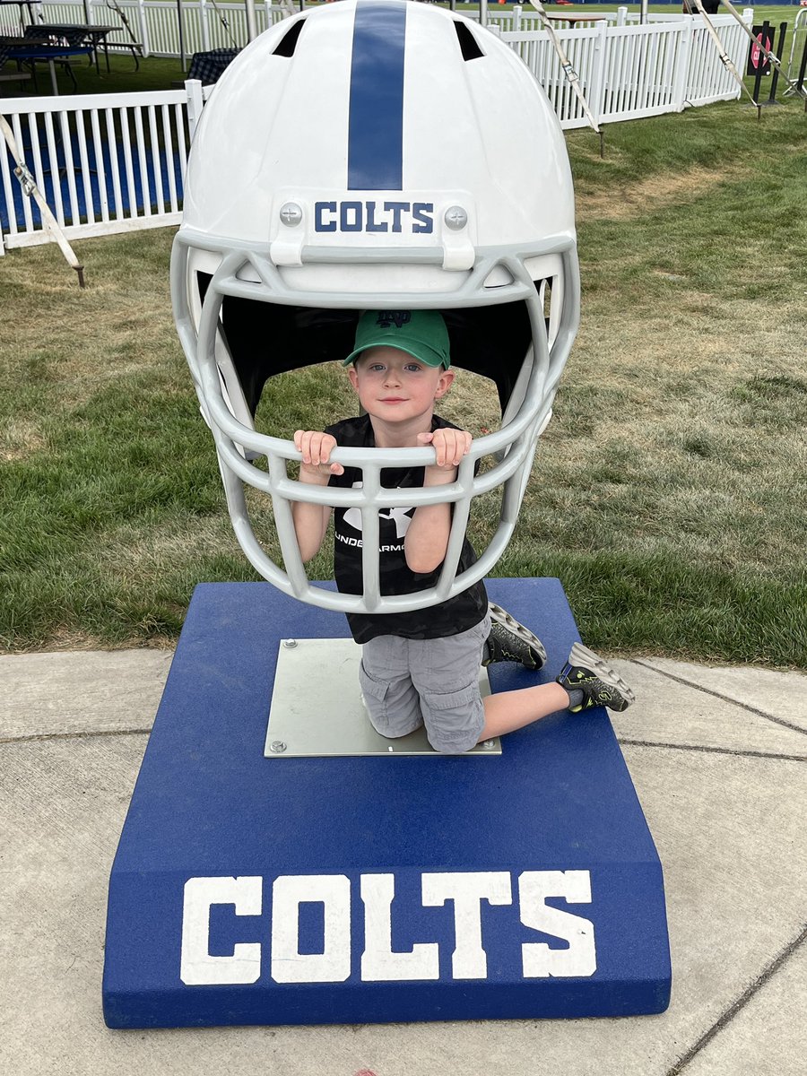 Professor_Pod's tweet photo. Boys night with the @Colts while mommy has to work late. #ColtsCamp #Soggy #RoofOpen https://t.co/KLHjKNjTI9