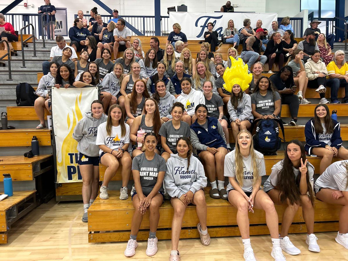 csm_soccer's tweet photo. Supporting @csmflamesvb in the home opener vs Lewis-Clark State #csmsalt #BeASpark #Flames24 https://t.co/5xtiqLhsCp