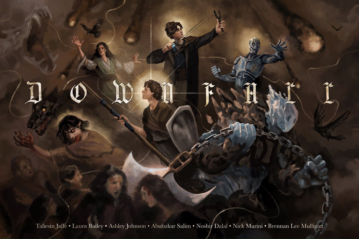 sabiralangevin's tweet photo. Aeor, vast and mighty: the last bastion of the Age of Arcanum…
—
Happy Thursday! I spent two weeks on this huge painting of the whole Downfall cast (and Bolo!) and I’m so excited to finally share it! Closeups below 👇✨

#CriticalRole #CriticalRoleArt #CriticalRoleDownfall https://t.co/1WE4UzzCvy