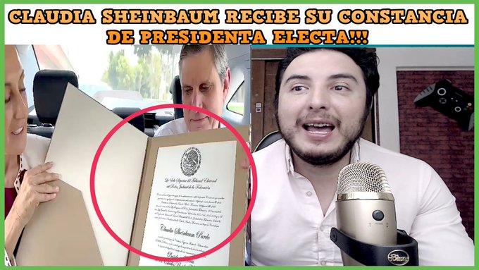 &iexcl;Claudia Sheinbaum ya es presidenta electa de M&eacute;xico oficialmente, ha recibido su constancia! #ClaudiaSheinbaum<a href="/tag/claudiasheinbaum"class="tags"><span>#claudiasheinbaum</span></a><a href="/tag/presidentaelecta"class="tags"><span>#presidentaelecta</span></a>