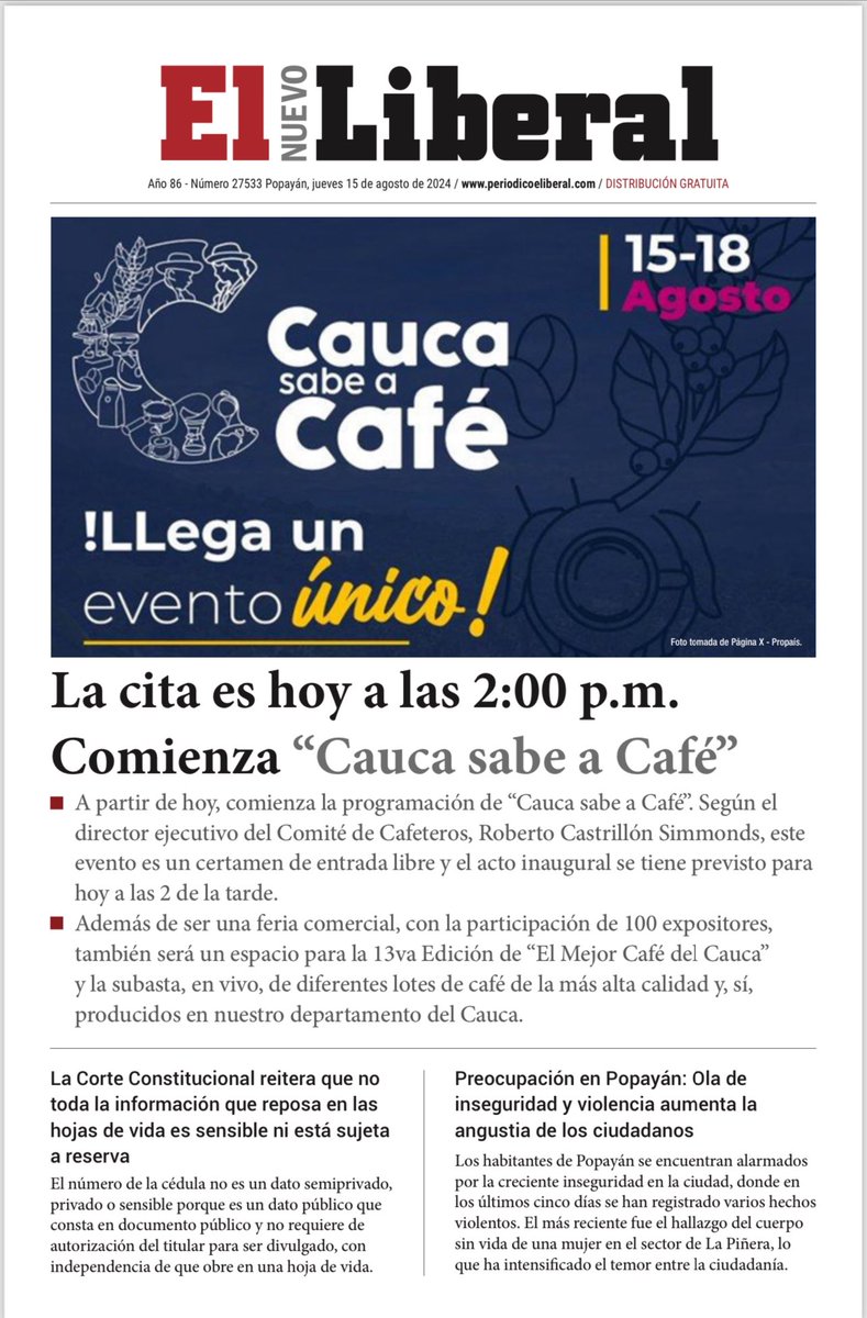 temisortega's tweet photo. He aquí  HECHOS  q impulsan la economía, transforman los territorios, generan bienestar y oportunidades. Me complace ser parte de la nueva era dl  café del Cauca q  iniciamos con el Comite y los cafeteros en mi Gobernación  con el mayor aporte a la caficultura en toda su historia https://t.co/9O4u9VI15L