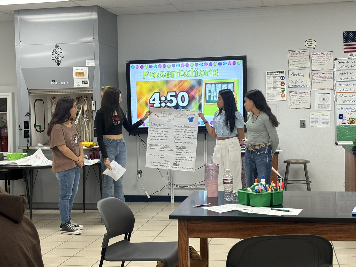 aluna0707's tweet photo. Pathophysiology studentโs presentations done โ
Greta job! ๐๐ผ #drlunasclass #SEHStheBest #SEISDinspires #studentledclassroom https://t.co/HSn2JBqTKz