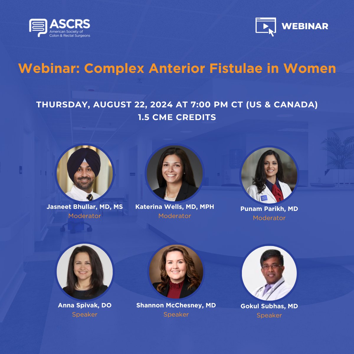 Don't miss our upcoming webinar on complex anterior fistulae in women. Experts will cover causes, comprehensive workup, management strategies, and surgical techniques. Register here: fascrs.org/my-ascrs/educa…
