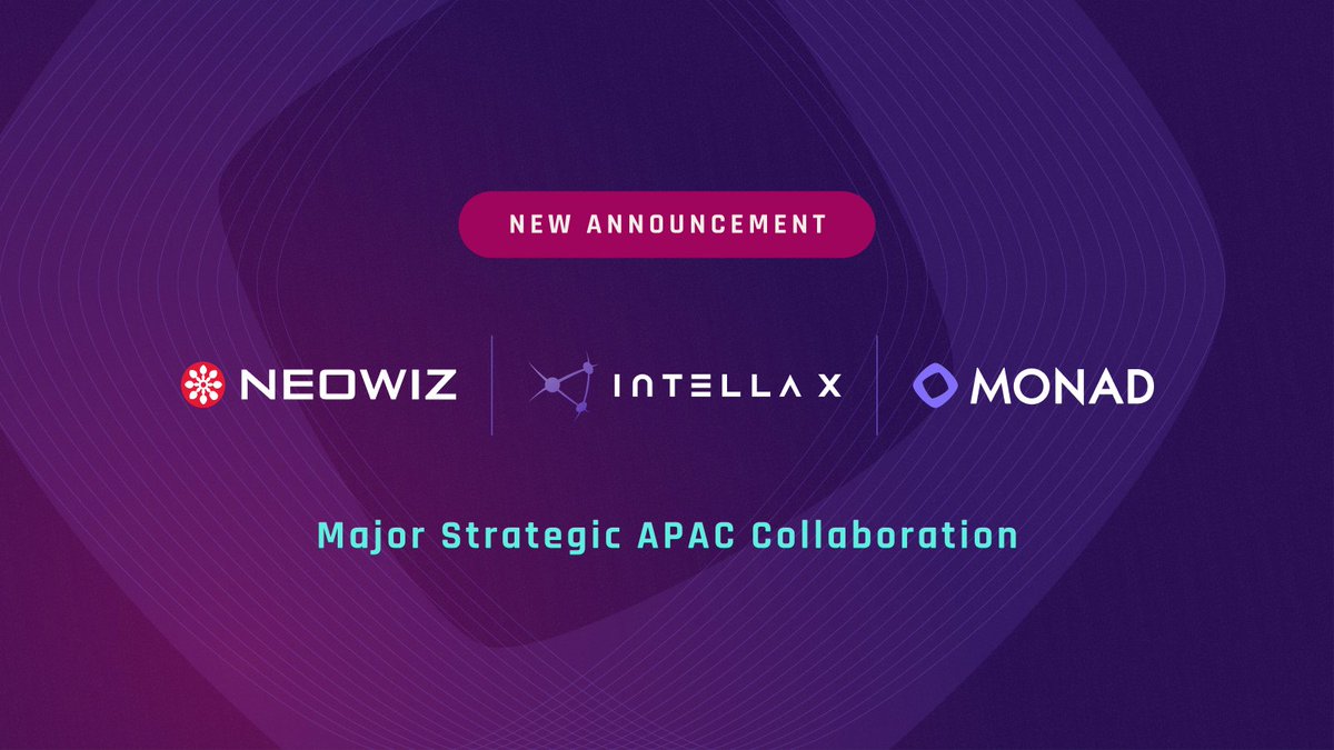 Intella X forms Major Strategic APAC Collaboration with Monad Labs! 🤝

We are beyond thrilled to announce our major strategic APAC collaboration with Monad Labs!

<a href="/monad_xyz/">Monad ⨀</a> is a latest decentralized Ethereum Virtual Machine (EVM) compatible layer 1 that has raised an impressive