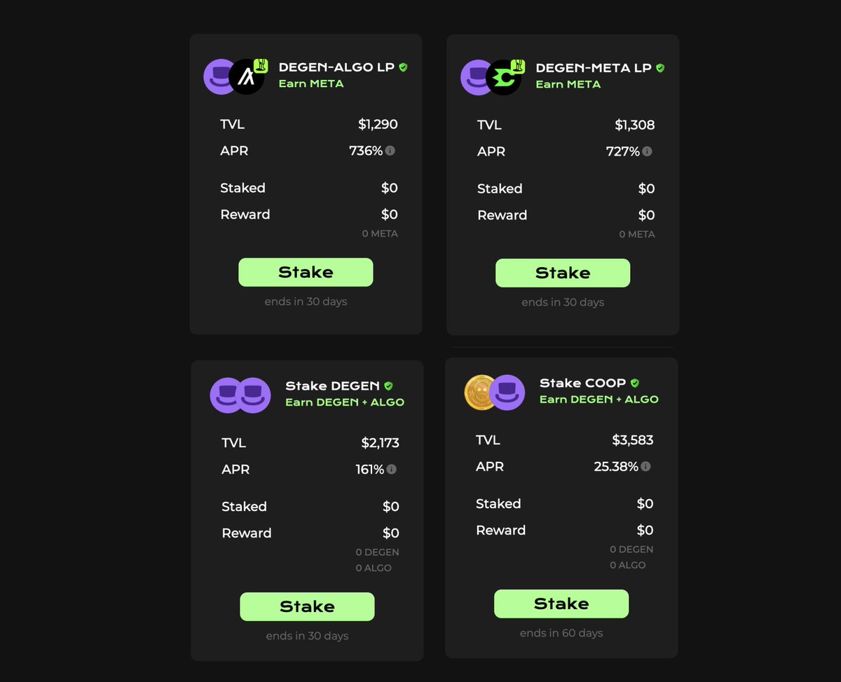 Meet $DEGEN from <a href="/base/">Base</a> 🤯

The first step to connect #Algorand to other ecosystems. Go #crosschain.

vestige.fi/asset/18133735…

Buy on #Base. Bridge with <a href="/MessinaOne/">Messina.One</a>. Earn on Cometa.

Oh yes, today we're starting our big #Farcaster campaign, join us 😏

#algofam $COOP $TINY $ALGO