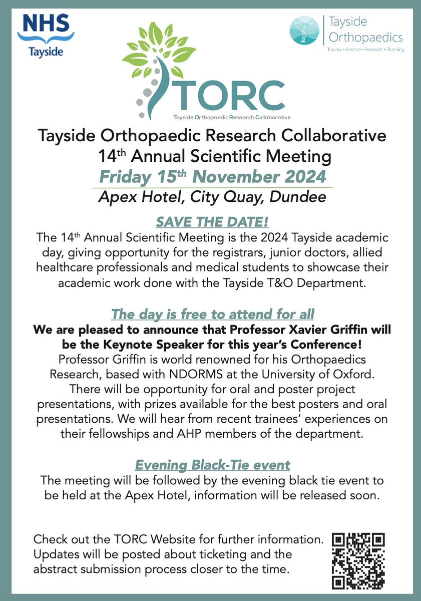 TORC 14th Annual Scientific Meeting 2024 is fast approaching! 15/11/2024 - keep the date free in your diary!