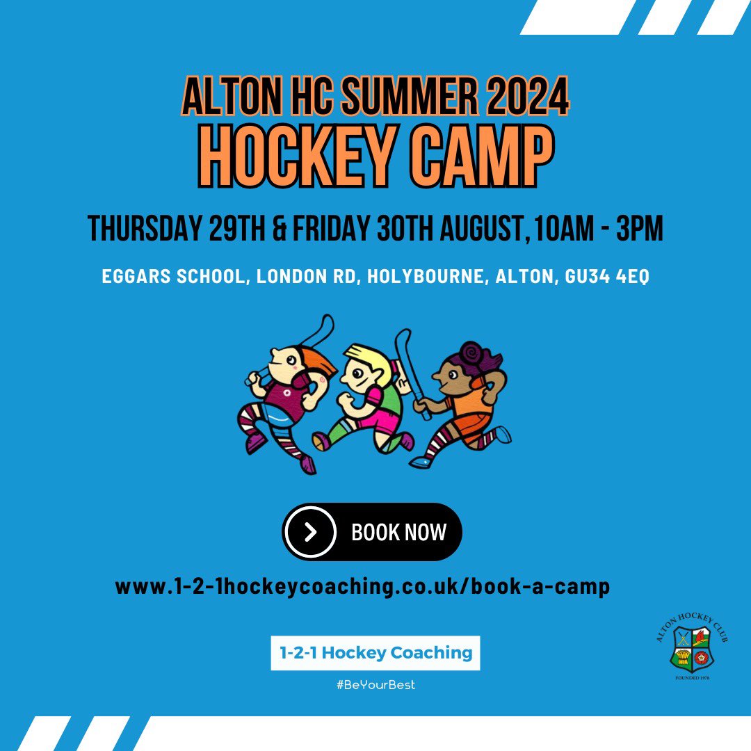 2️⃣ weeks until we’re back at <a href="/Alton_HC/">Alton Hockey Club</a> 

Have you booked a place yet?! It’s not too late to start your season with skills, games &amp; loads of fun led by our awesome coaching team 🔥

Sign up at 1-2-1hockeycoaching.co.uk/book-a-camp 

#BeYourBest