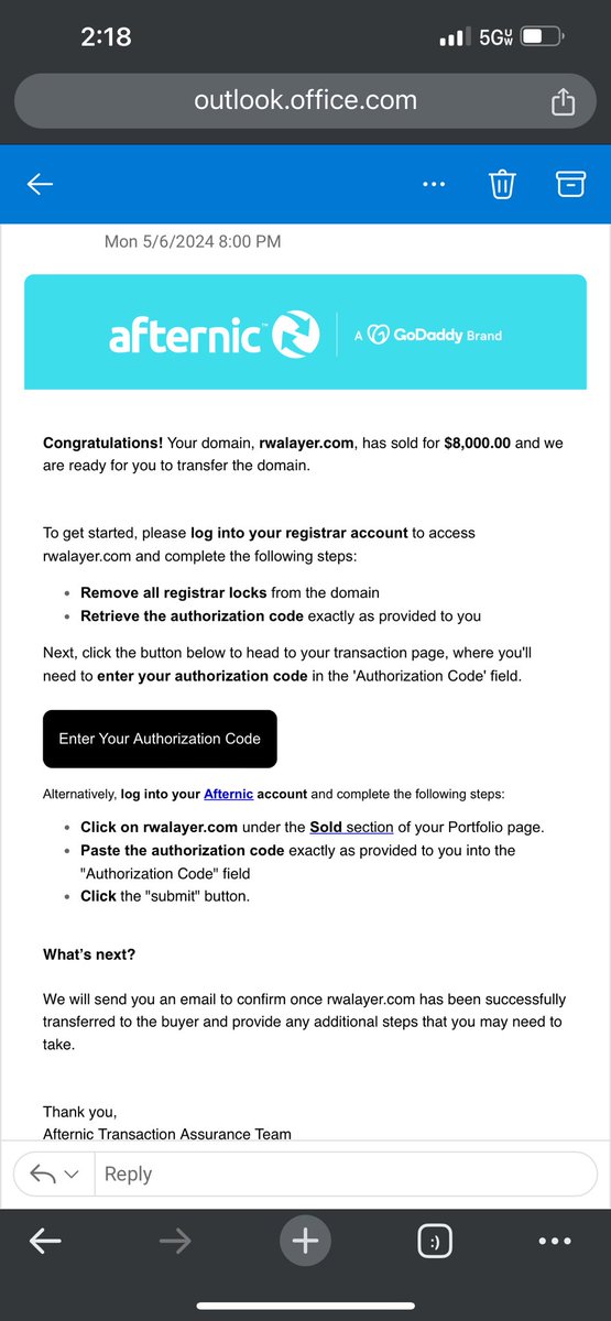 MoversRva's tweet photo. Can finally report this sale - domain sold @afternic. Hand registered this year. Waited for the right buyer. Ignored multiple $xxx offers. RWA &amp; Tokenization is the play. #domains #rwas #Tokenization #web3 #nft https://t.co/lDfdcw1UHD