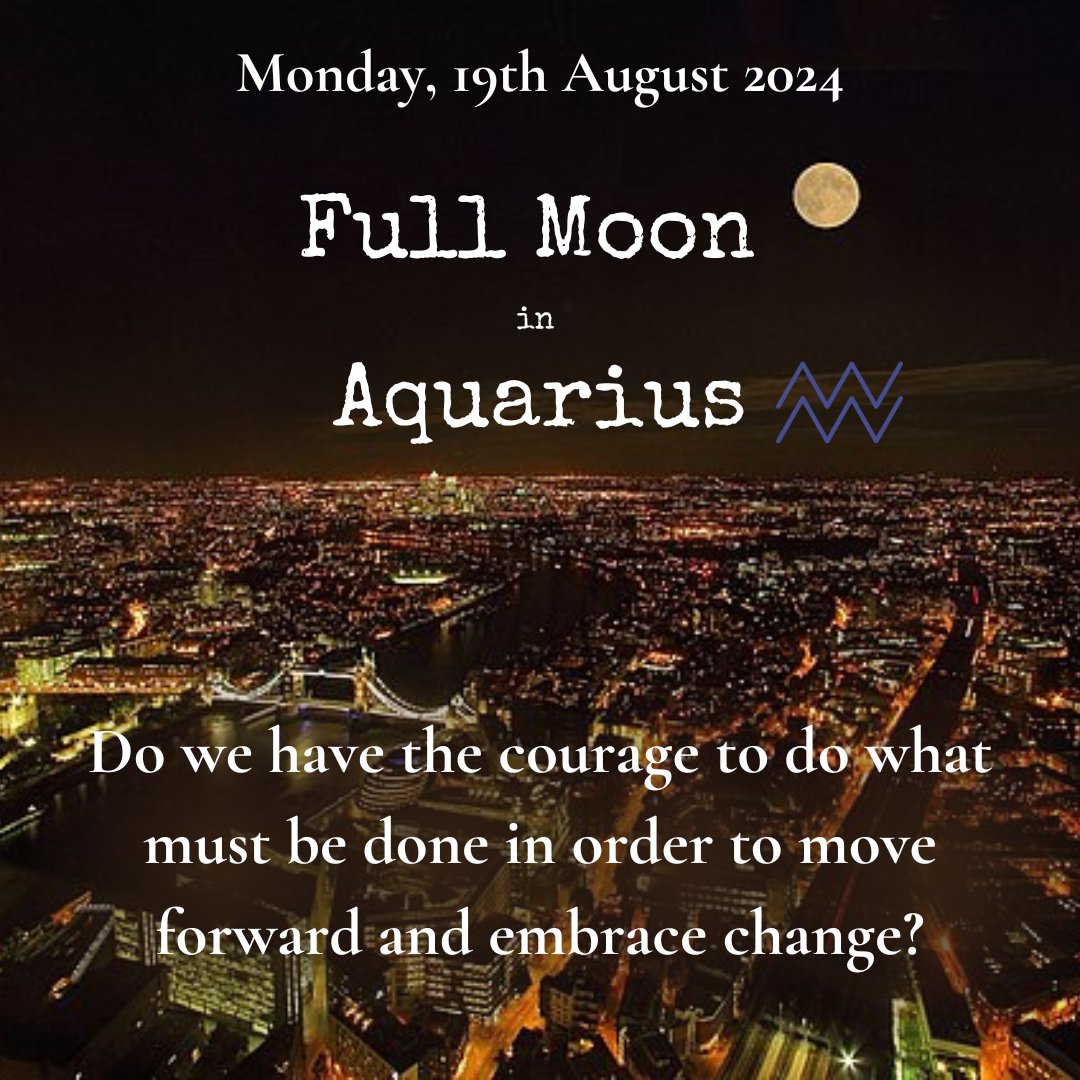 Full Moon in Aquarius together with the Jupiter/Saturn square. There are important things happening in our skies on 19th August.
alisonsastrology.net/2024/08/15/ful… 
#astrology #fullmoon #Aquarius #bluemoon #courage #uranus #radicalchange #Leo #zodiac