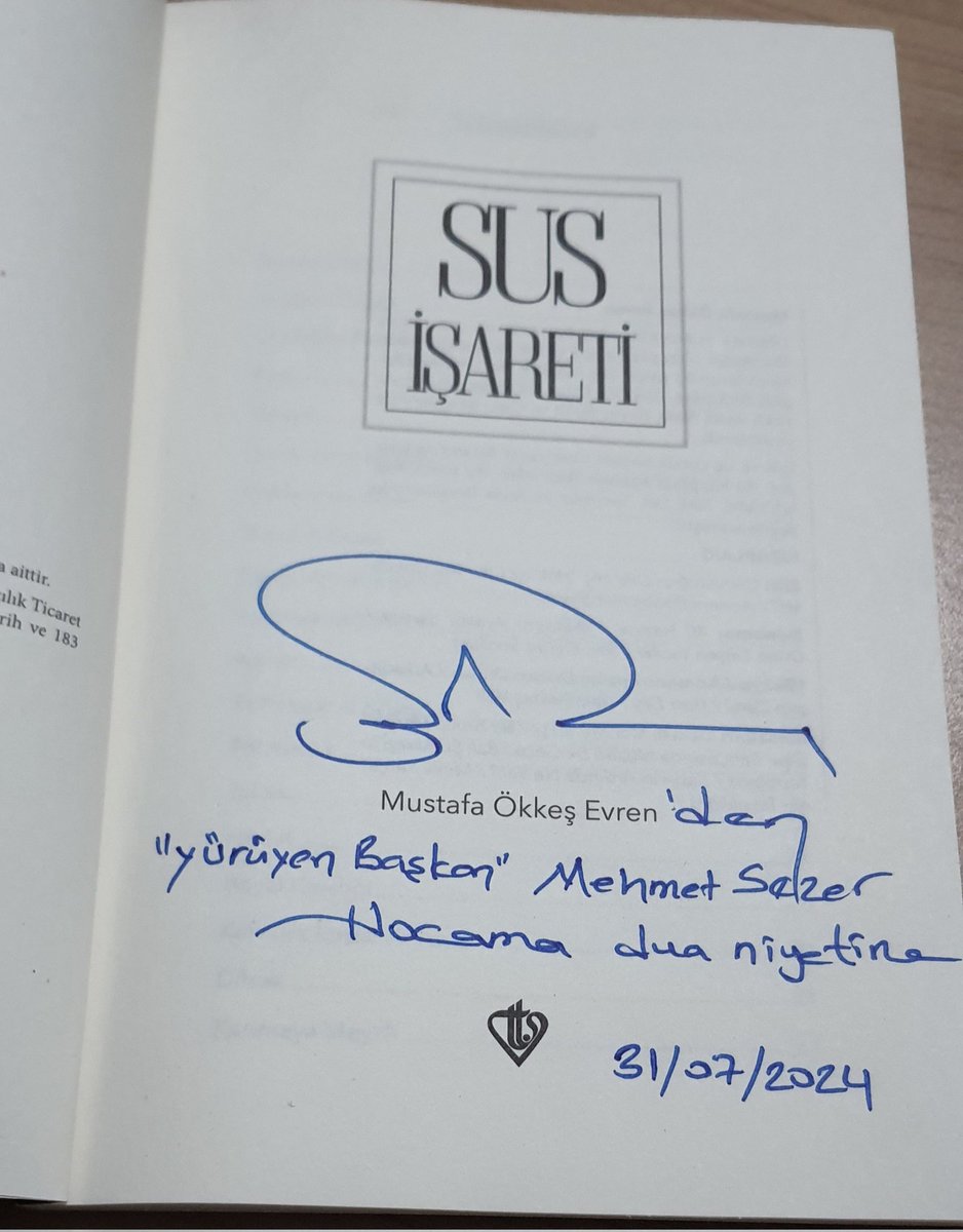 Teşekkür ederim, Mustafa Ökkeş Evren üstadım. Adanamızın yetiştirdiği önemli yazarlardan biri olan Mustafa Ökkeş Evren, *Sus İşareti* (küçürek öykü) kitabında sayfalarca anlatılabilecek olayları az sözle çok şey anlatarak dile getirmiş. Sade, derin ve akıcı bir şekilde ifade