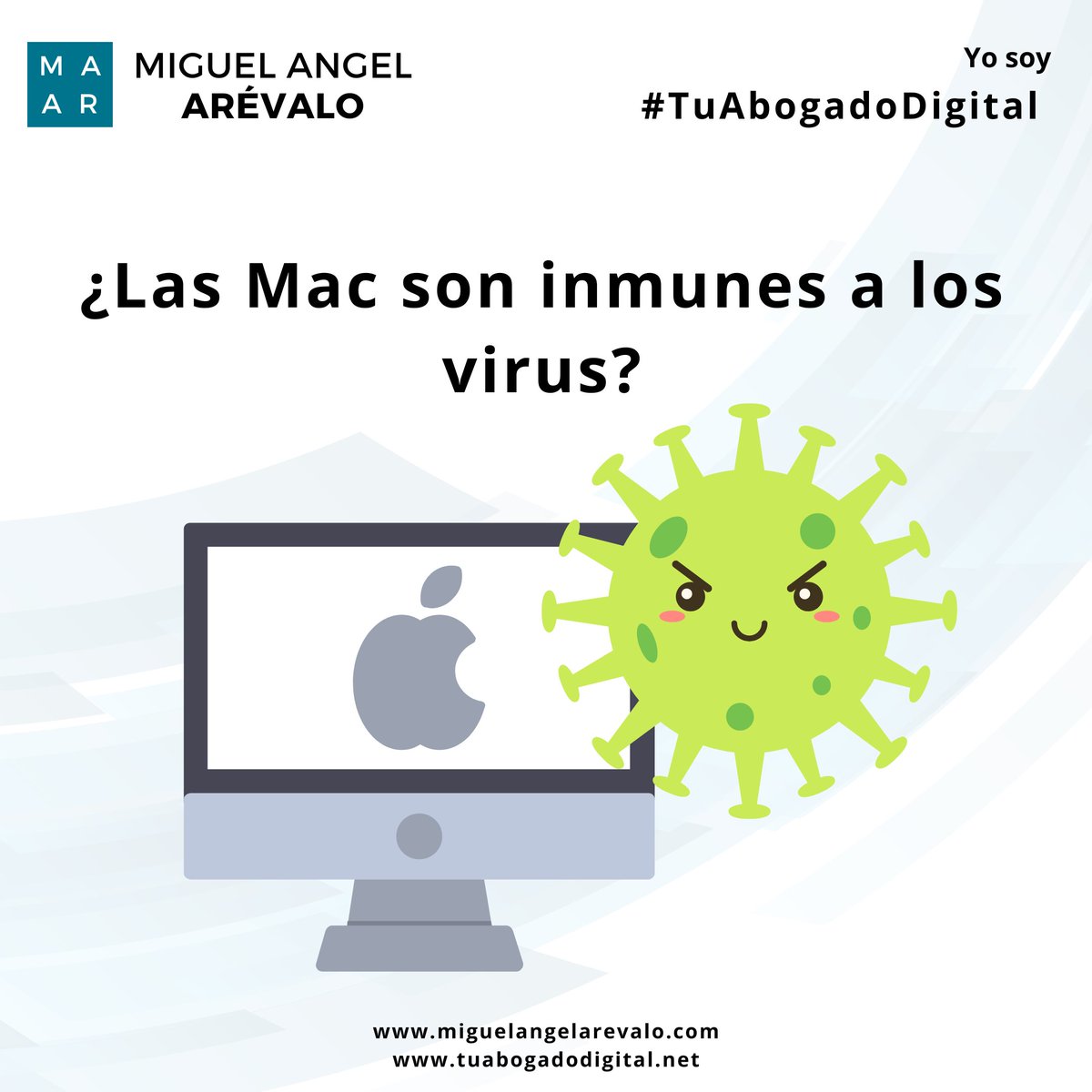TuAbogadoDigi's tweet photo. 💻 ¿Las Mac son inmunes a los virus? 🦠Es un mito pensar que las Mac están libres de riesgos, la realidad es que ningún sistema es  inmune. Aunque macOS cuenta con una arquitectura de seguridad robusta, los usuarios de Mac también pueden ser vulnerables.#TuAbogadoDigital https://t.co/jNJVyTZiHg