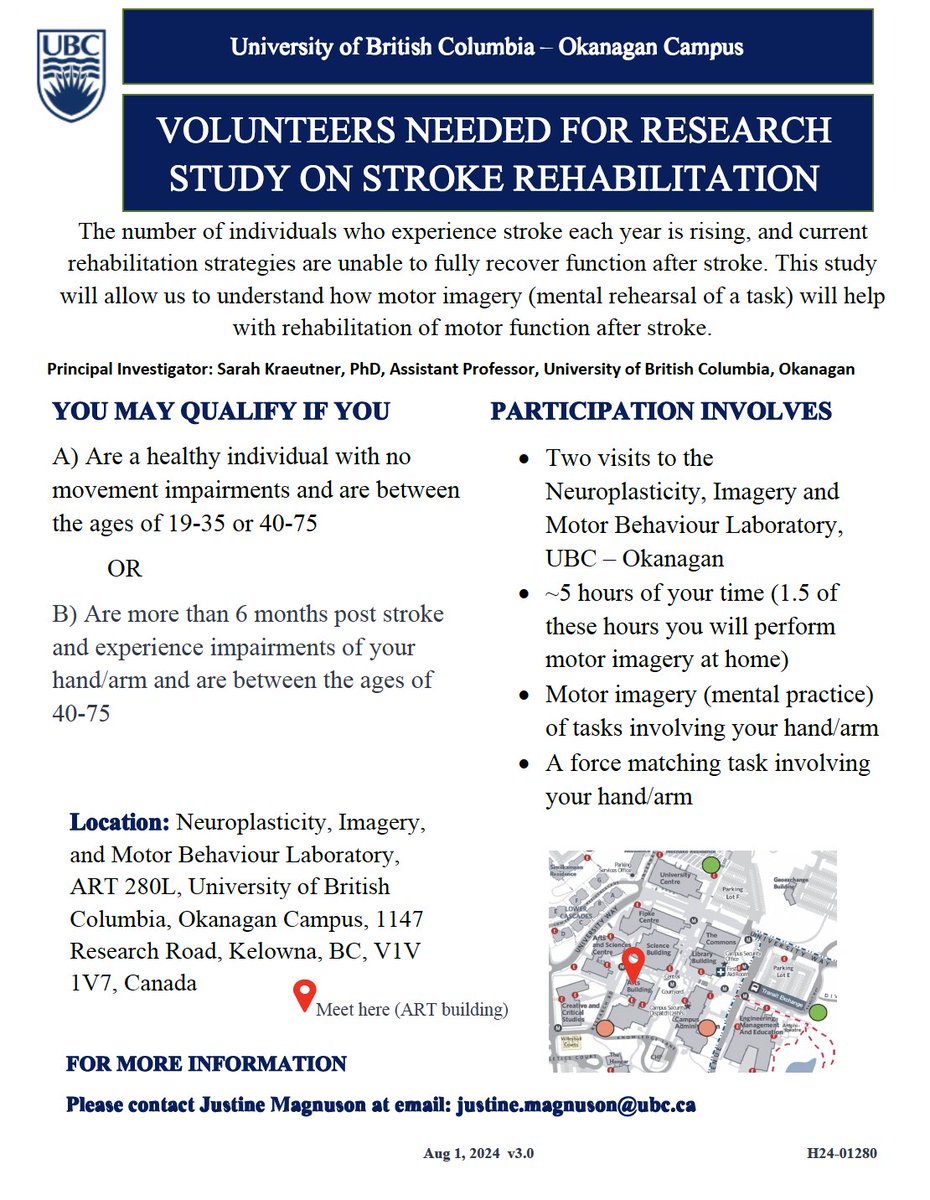 Interested in participating in research? New study alert: @UBCO_Research <a href="/fass_ubco/">FASS UBCO</a> <a href="/DMCBrainHealth/">Djavad Mowafaghian Centre for Brain Health</a> #YLW #Okanagan