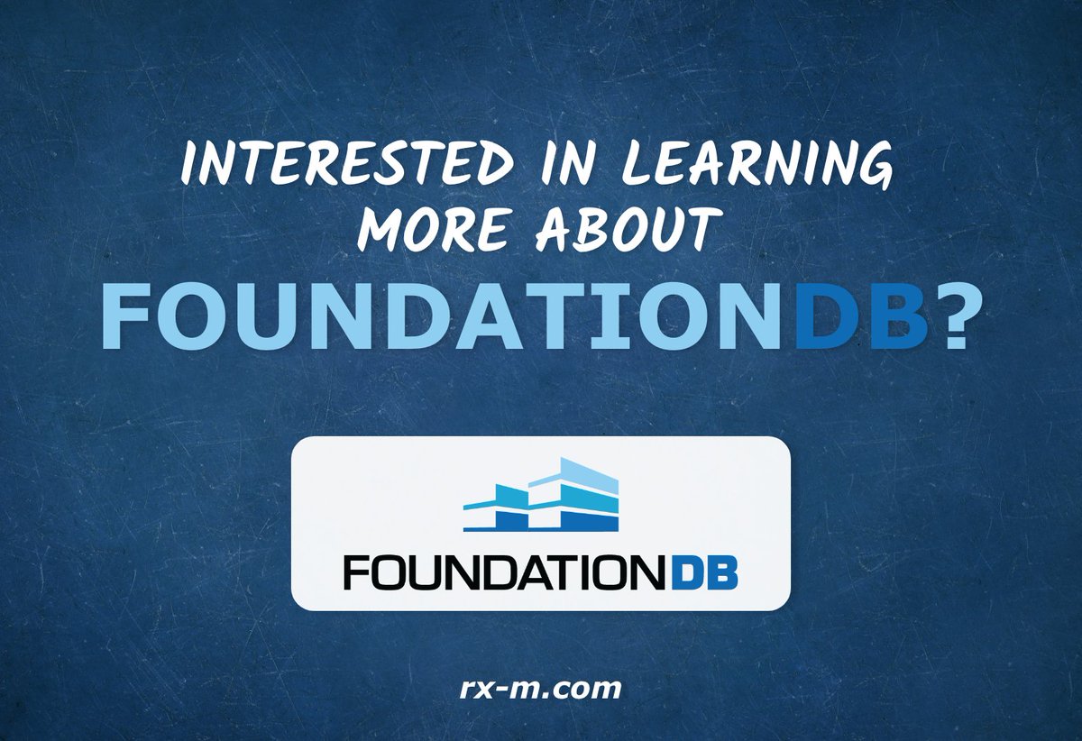 rxmllc's tweet image. Need a robust ACID-compliant architecture for your project? We recommend #FoundationDB—a powerful database that solves scale &amp;amp; consistency challenges other systems can’t match!

Interested in learning more? Email us at info@rx-m.com for more info about the 2-day course we offer!