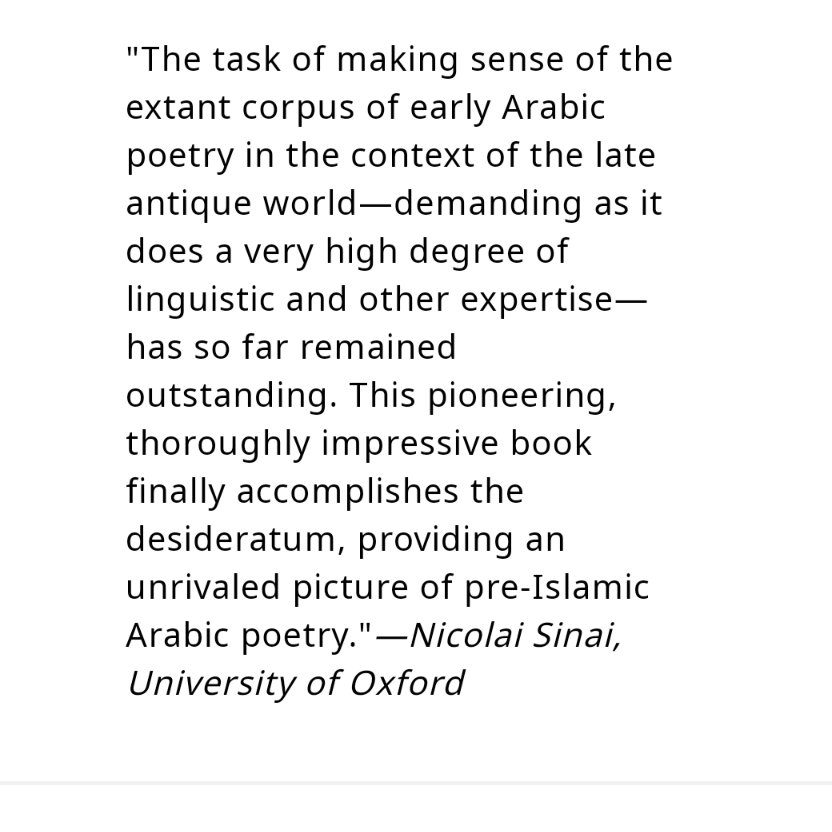 ClassyArabic's tweet image. Now you can save 💰 AND read my "pioneering, thoroughly impressive book," The Emergence of Arabic Poetry, which Nicolai Sinai says provides "an unrivaled picture of pre-Islamic poetry" — use discount code PENN-NAMILLER30 at pennpress.org — a hardcover now $45 from $65