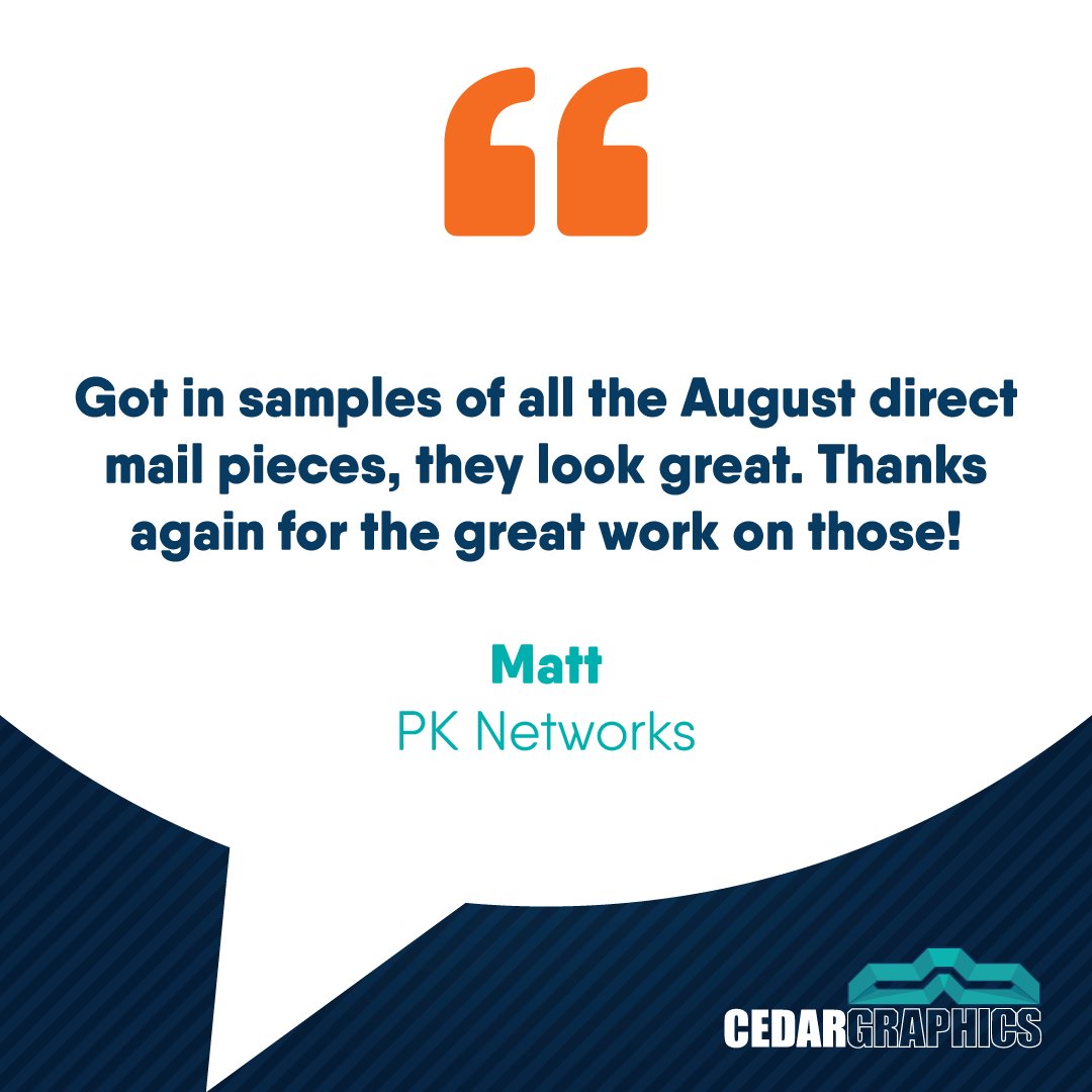 CedarGraphics's tweet photo. Matt is loving his new direct mail pieces! We're thrilled to help bring his vision to life. Another happy customer! 😊 #MightyPosters #CustomerSatisfaction #DirectMail #PrintDesign https://t.co/k3NYkxJkRb